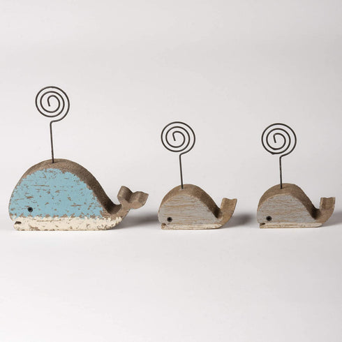 Primitives by Kathy 103281 Wood Photo Holder Blocks, Set of 3, Whales