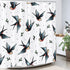 GETTOGET Swallows Heart Valentine's Day Shower Curtain Bathroom Sets with 12 Hooks, Eco-Friendly, No Odor Rust Proof Grommets