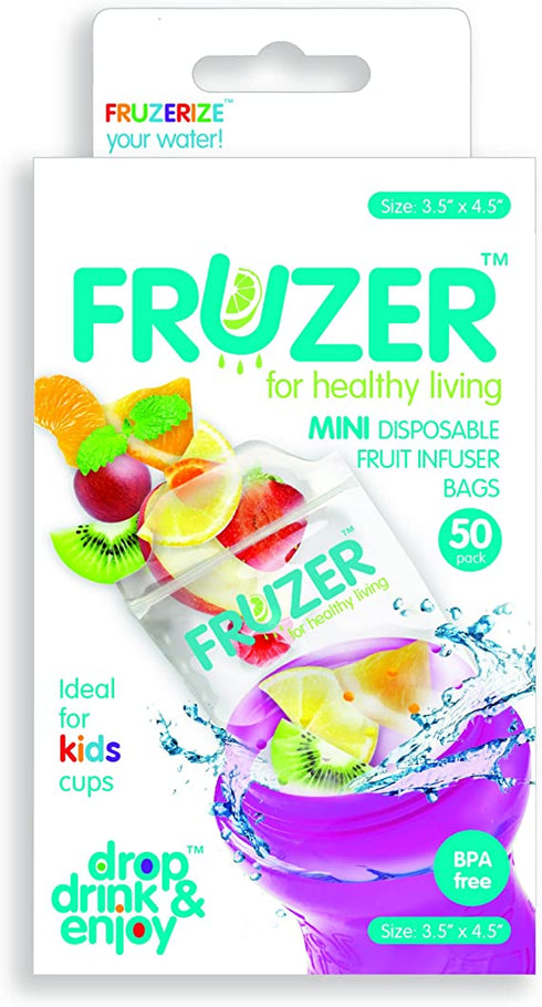 FRUZER Mini Disposable Fruit Infuser Bags, Clear, 50Ct Mini