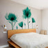 M ACHOOSE Wall Decals Emerald Green Flowers Wall Stickers Home Decor Peel and ptick Bathroom Decor Wall Art Wall Decor Living Room Bedroom Decor