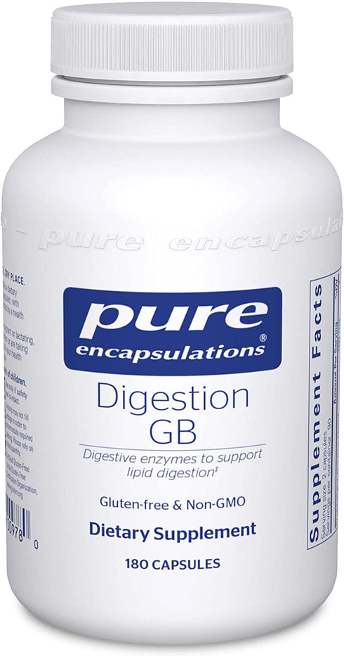 Pure Encapsulations Digestion GB | Digestive Enzyme Supplement to Support Gall Bladder and Digestion of Carbohydrates and Protein* | 180 Capsules