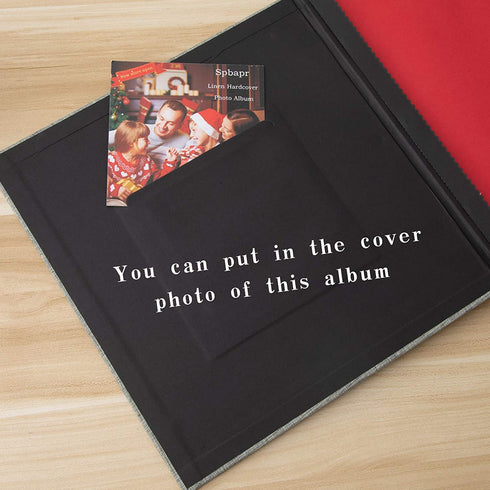 Spbapr Photo Album Self Adhesive 3x5 4x6 5x7 8.5x11 Magnetic Scrapbook 11 x Width 10.6 (Inches) 40 Pages Linen Cover DIY Photo Album with A Metallic Pen