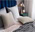 DEZENE Ivory White Couch Pillow Covers: 2 Pack 20x20 Inch Original Striped Velvet Square Throw Pillow Cases for Farmhouse Home Decor