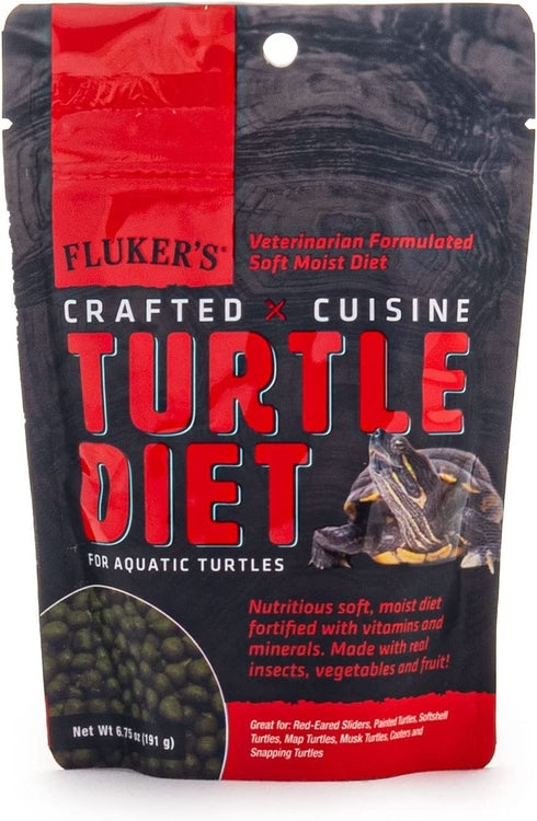 Fluker's Crafted Cuisine Diet - Aquatic Turtle Food, Made with Crickets, Mealworms, Real Fruits & Veggies, 6.75oz