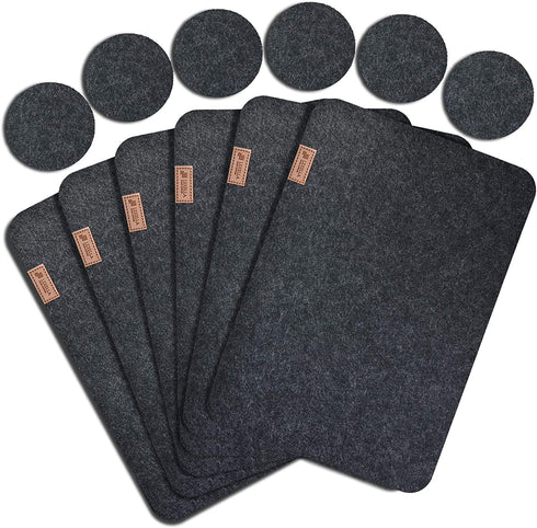 Lexella Placemats for Dining Table Set of 6 Place Mats and 6 Coasters for Drinks - Place Mats for Kitchen Table with Coasters - Set of 12
