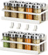 2 Pack Magnetic Spice Rack Seasoning Organizers Refrigerator Shelf W/ 4 Hooks Fridge Side Wall Mount Storage Rack Metal Jar Holder Utensils Towel Shelves Home Kitchen Organization Spice Stand -White