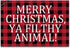 DAYLIPILLOW Red Black Buffalo Check Plaid Doormat - Merry Christmas Ya Filthy Animal Doormat Welcome Outdoor Door Mat 23.6" x 15.7"