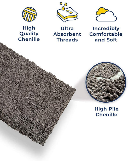 The Original Muddy Mat Bathroom Rugs, Highly Absorbent, Non-Slip, Thick Shaggy Microfiber Welcome Door Mat, Extra Soft Chenille Rug for Kitchen, Bedroom, Perfect for Indoor Outdoor & Muddy Pet Paws