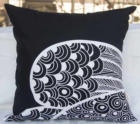 TangDepot Set of 2 100% Cotton Floral/Flower Printcloth Decorative Throw Pillow Covers Cushion Covers - (20"x20" 2 Pieces, S38 Black Peacock)