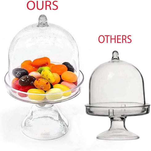 Cake Plate Stand with Dome Cover, Clear, 24 Pieces