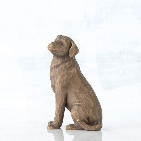 Willow Tree Love My Dog (Dark), Sculpted Hand-Painted Figure