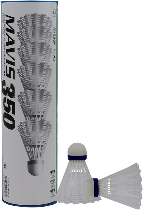 YONEX Mavis 350 White Medium Speed (1/2 dz Tube)