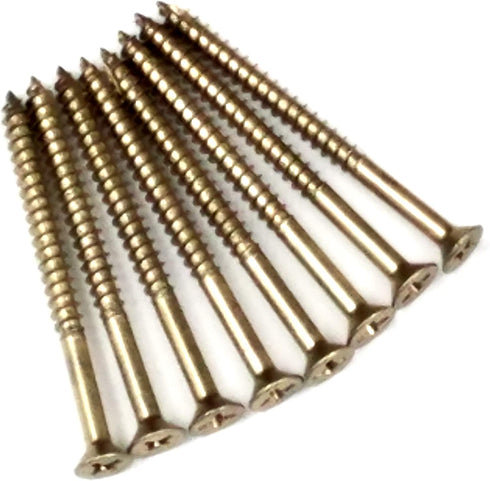 Hinge Outlet Bright Polished Brass Wood Screws 9 X 2 1/4 Inch for Residential Door Hinges - 24 Pack