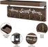 buways Wall-Mounted Key and Mail Holder, Wooden Key Rack with 4 Double Key Hooks, Rustic Home Decor for Entryway