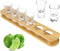 1 oz Shot Glasses with Holder, Shot Glass Set in Bamboo Wooden Shot Tray, D&Z 6 Heavy Base Shot Glasses for Whiskey/Vodka/Tequila/Cocktail/Soju, Shot Serving Tray, Good Helper for Bar/Restaurant/Party