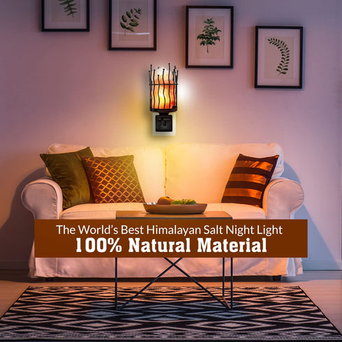 Himalyan Glow Himalayan Glow Natural Pillar Style Salt Lamp Night Light with Pink Salt Chunks | 360 Degree Rotatable Wall Plug,Nightlight Unique Lighting Ambiance