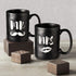 Funny Coffee Mug Set of 2, 15oz,Mr and Mrs Novelty Ceramic Cup with Unique handmade Potholes, Great Gift Idea For Wedding Birthday Christmas