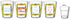 Silver Buffalo Friends Iconic Icons Yellow Frame 4 Pack Mini Glasses, 1.5 Ounces