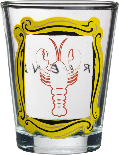 Silver Buffalo Friends Iconic Icons Yellow Frame 4 Pack Mini Glasses, 1.5 Ounces