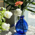 YILE Glass Vase for Flowers, Rounded Small Blue Glass Vase for Home Decor Gift Centerpieces Events (Dark Blue & Gold)