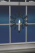 Xodus Innovations Battery Powered Metal Window Wreath with Warm White LED Flameless Candle Light, Black and White, CW1500A