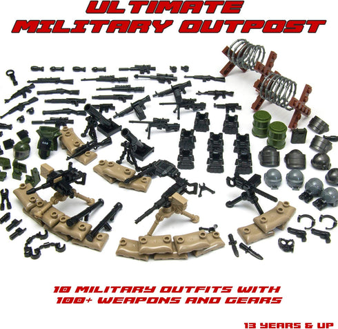 Trendyz Ultimate Military Army Outpost Weapon Pack Toy for Custom Bricks Minifigures