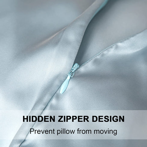 Mulberry Silk Pillowcase for Hair and Skin,Cooling Silk Pillow Case with Hidden Zipper,Allergen Proof Dual Sides Soft Breathable Smooth Both Sided Silk Pillow Cover.(20"x 36",1 Pcs,Aqua Blue)