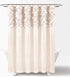 Lush Decor Lillian Shower Curtain | Textured Shimmer Circle Design Bathroom, 72 x 72, Beige