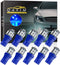 Qasim 194 Led Bulb Blue, T10 W5W 2825 158 192 168 194 Wedge 5-SMD 5050 Ultra Blue LED Light bulb Car Interior Lights 12V DC (Pack of 10)