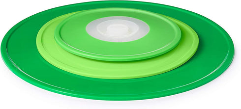 OXO Good Grips 3 Piece Reusable Silicone Lid and Splatter Guard Set, Green, (S, M, & L - 3 Piece Set)