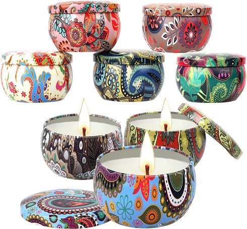 Scented Candles Gifts Set for Women 8 Pack Natural Soy Wax Candle Set with Fragrance Essential Oil for Stress Relief and Aromatherapy