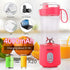 Portable Mini Smoothies Shakes Blender: Personal Size Single Serve Travel Fruit Juicer Mixer Cup with Wireless Rechargeable USB Small Electric Individual Blender for Juice Smoothies Milk Shakes - Pink