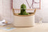 Rope Basket with Long Handles, Woven Basket, Baby Kids Room Toy Storage, Portable Hampers, Towel Storage Basket Woven Rope Basket, Nursery Hampers, Dog Toy Basket, (M Square 24 cm 28 cm 42 cm)