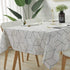 SASTYBALE Rectangle Tablecloth Geometric Style Cotton Linen Table Cloth Dust-Proof Table Cover for Kitchen Dinning Tabletop Decoration (Rectangle/Oblong, 52" x 70" (4-6 Seats), White)