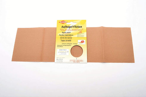 Kleiber 40 x 12 cm Cotton Iron on Repair Patch for Fine Knit Textiles, Beige