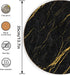 Round Cork Placemats for Dining Table Set of 4-13.7"Large Circles for Cork Hot Pads/Pots/Plates-Washable Waterproof Wipable Non Slip Stain for Kitchen Dining Table-Black Marble Golden Texture Pattern