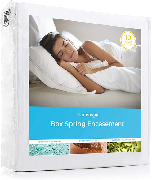 Linenspa Waterproof Proof Box Spring Encasement-Blocks Out Liquid, Box Spring Encasement, Full