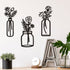 Hotop 3 Pieces Metal Vase Flowers Wall Art Flower in Vase Hanging Iron Wall Decoration Vase Flowers Interior Decor Natural Themed Metal Wall Art for Home Indoor and Outdoor Lovers