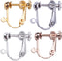 BronaGrand 24 Pieces Clip-on Earring Findings Components Screw Back Ear Wire Non Pierced Earring Converter with Loop for Jewelry Making, 4 Colors