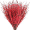 IVITA 10 Pcs 29.5œ Artificial Plants & Flowers Winter Jasmine Flowers Artificial Plant Faux Berries Fake Flower for Home Bedroom Kitchen Wedding Party Table Arrangement Decoration (Red)