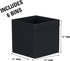 Household Essentials 86-1 Foldable Fabric Storage Bins | Set of 6 Cubby Cubes with Flap Handle, Black