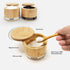 Thougrlyh Salt and Pepper Bowls Bamboo Pepper Salt Box with Swivel Lid and Spoon 2 Piece Set Salt and Pepper Cellar to Easily Open and Seal with 2 Spoon Storage Spice Pepper Salt Container