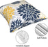 Throw Pillow Covers 18 X 18 Set of 4,Navy Blue Gold Oversized Flower Geometry Square Pillow Cushion Cases,Yellow and Gray Floral Modern Decorative Pillow Covers for Couch Sofa Bedroom Car