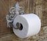 Fleur De Lis Cast Iron Toilet Paper Roll Holder - Cast Iron Wall Mounted Toilet Tissue Holder - European Vintage Design - 6.75" x 6.25" x 4.25? - with Screws and Anchors by Comfify (Antique White)