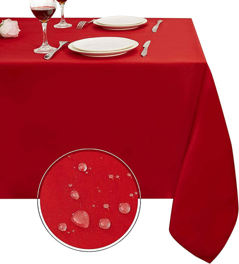 Obstal 210GSM Rectangle Table Cloth - Heavy Duty Water Proof Microfiber Tablecloth, Decorative Fabric Table Cover for Outdoor and Indoor Use (Rio Red, 70 x 70 Inch)
