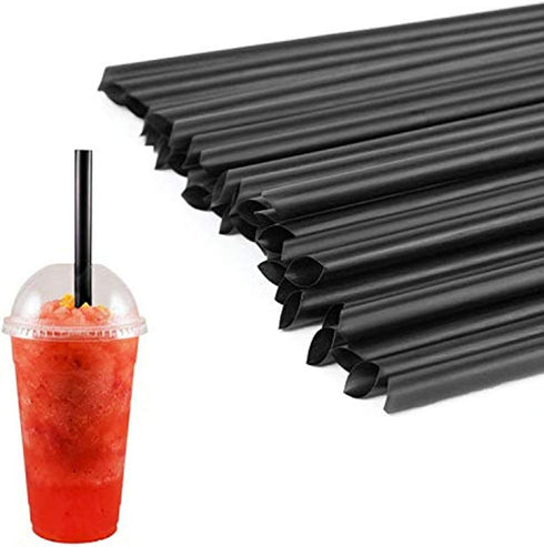 Houseables Boba Straws, Smoothie Straw, Extra Wide & Fat, Black, 100 Pack, 10.5 Inch Long, 0.5" Diameter, Large Jumbo, Polypropylene Plastic, BPA Free, Reuseable for Milkshakes, Tea