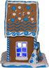 Kurt Adler 8" White and Blue Festive Hanukkah Gingerbread LED House Tabletop Decor