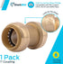 SharkBite 1 Inch Brass Push-To-Connect Straight Coupling Fitting for PEX, Copper, CPVC, PE-RT or HDPE Pipe - U020LFA