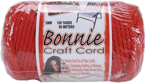 Pepperell 6mm Bonnie Macram© Craft Cord, 100-Yard, Red