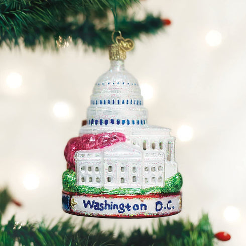 Old World Christmas Cities, Places and Landmarks Glass Blown Ornaments for Christmas Tree Washington D.C